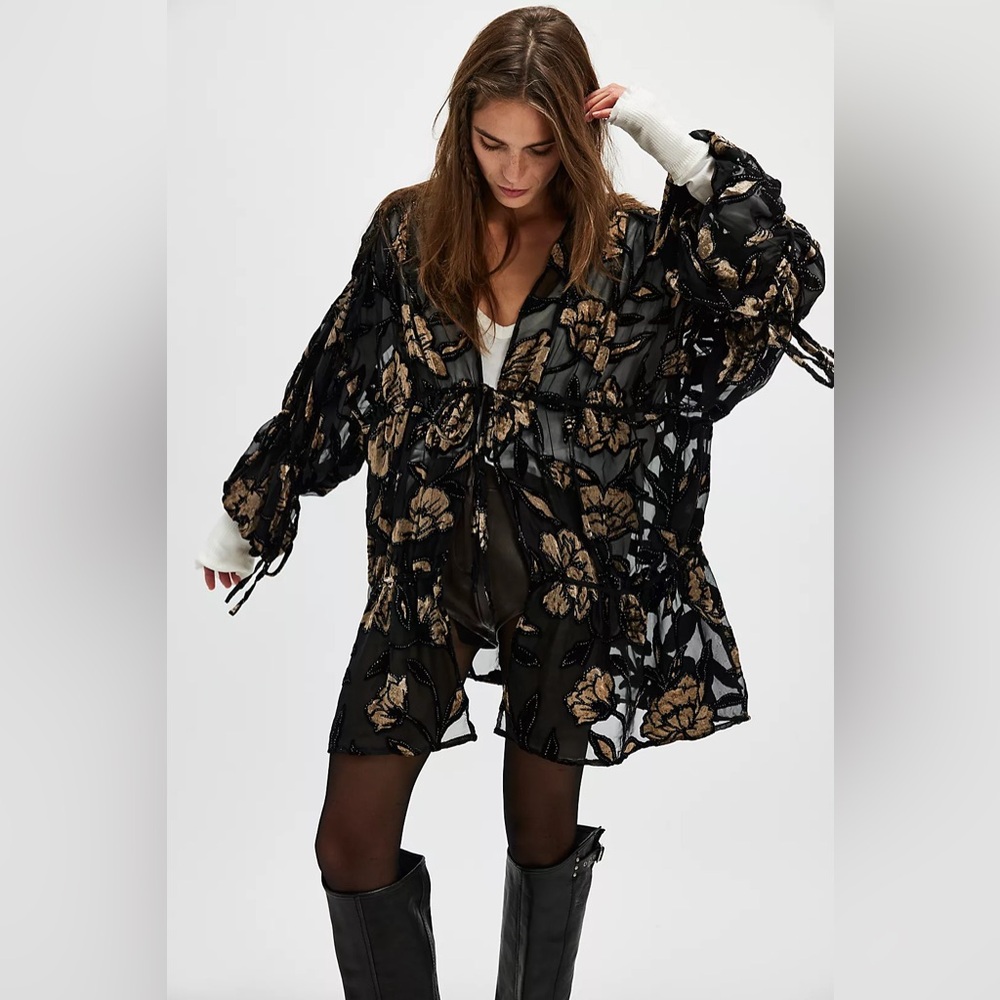 Free People Velvet Juliet Kimono